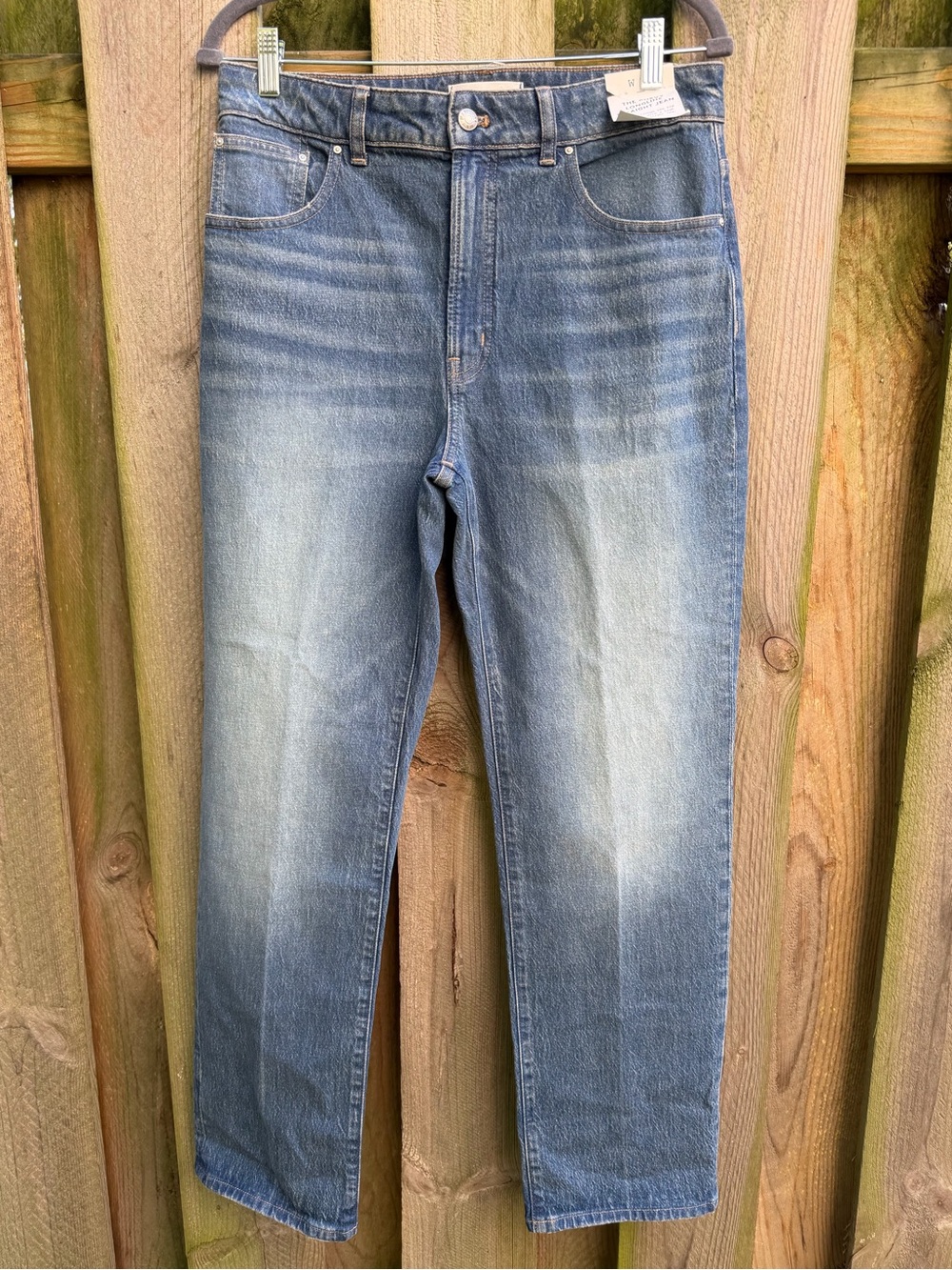 NWT Madewell The Curvy Longline Straight Jean High Rise Blue Denim W29